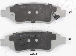 Ashika 51-00-007 - Brake Pad Set, disc brake www.parts5.com