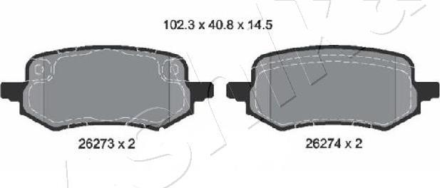 Ashika 51000323 - Brake Pad Set, disc brake www.parts5.com