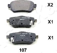 Ashika 51-01-107 - Set placute frana,frana disc www.parts5.com