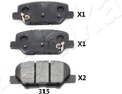 Ashika 51-03-315 - Set placute frana,frana disc www.parts5.com