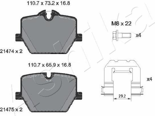 Ashika 51-02-266 - Brake Pad Set, disc brake www.parts5.com