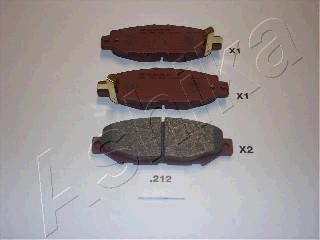 Ashika 51-02-212 - Brake Pad Set, disc brake www.parts5.com