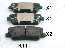 Ashika 51-0K-K11 - Piduriklotsi komplekt,ketaspidur www.parts5.com