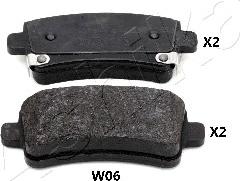 Ashika 51-0W-W06 - Brake Pad Set, disc brake www.parts5.com