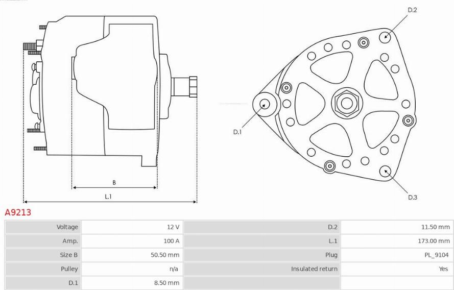 AS-PL A9213 - Alternator www.parts5.com