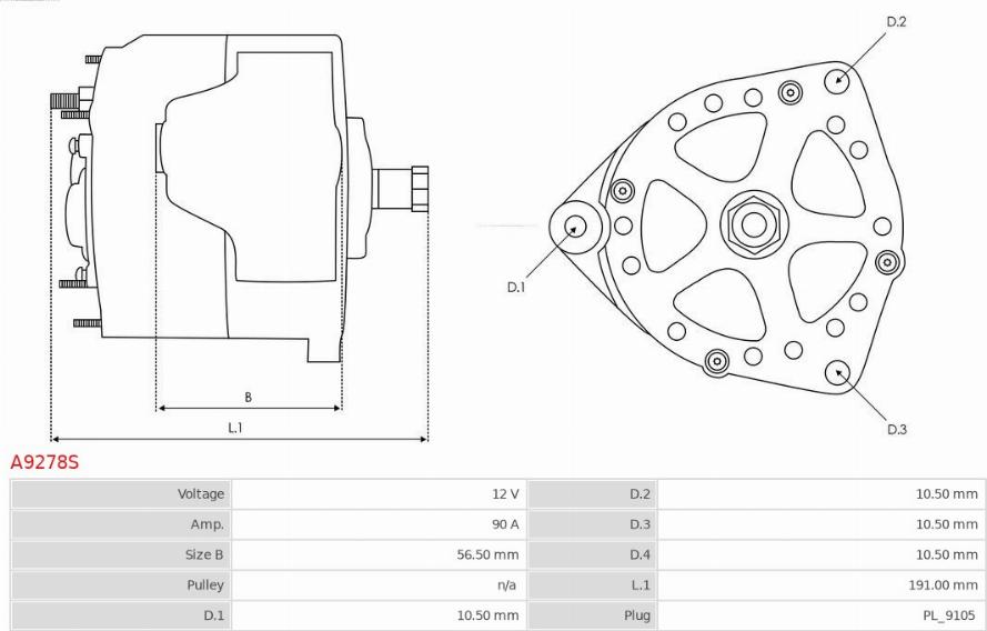 AS-PL A9278S - Alternator www.parts5.com