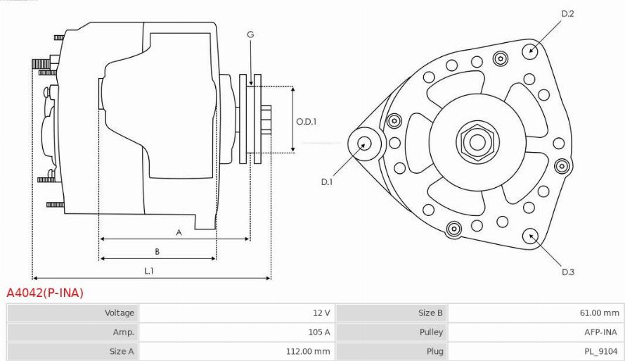 AS-PL A4042(P-INA) - Generátor www.parts5.com