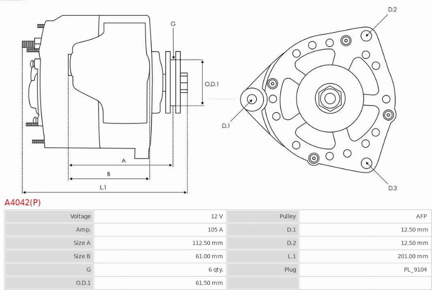 AS-PL A4042(P) - Alternátor www.parts5.com