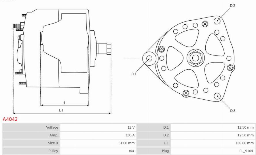 AS-PL A4042 - Generator / Alternator www.parts5.com