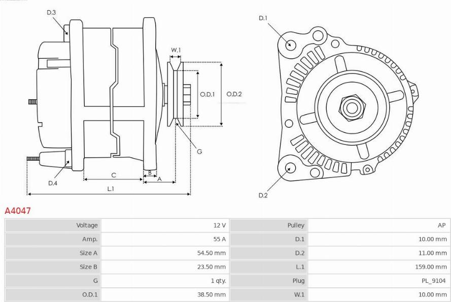 AS-PL A4047 - Alternator www.parts5.com