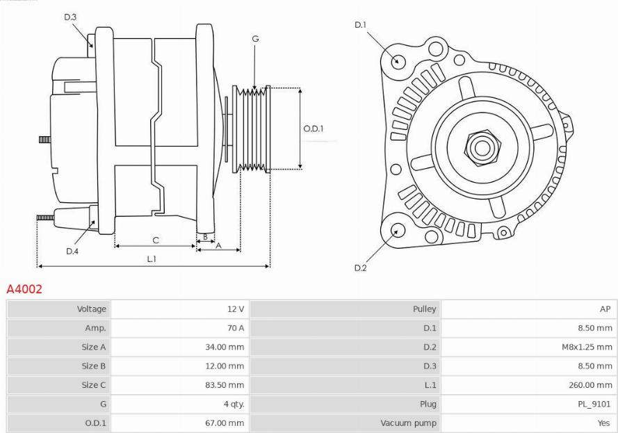 AS-PL A4002 - Alternator www.parts5.com