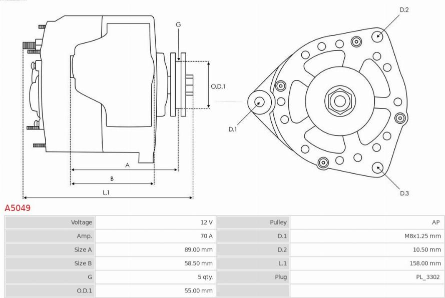 AS-PL A5049 - Alternador www.parts5.com