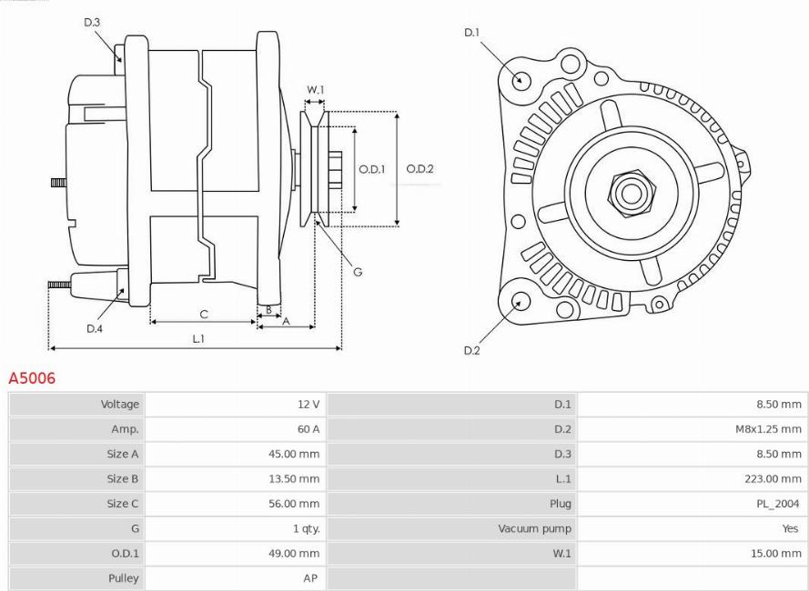 AS-PL A5006 - Генератор www.parts5.com