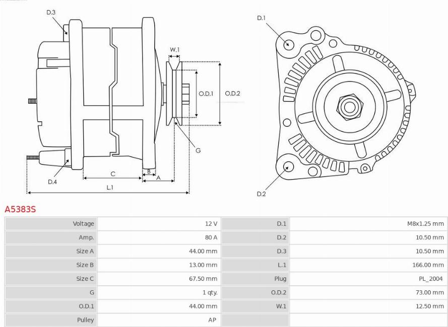 AS-PL A5383S - Alternador www.parts5.com