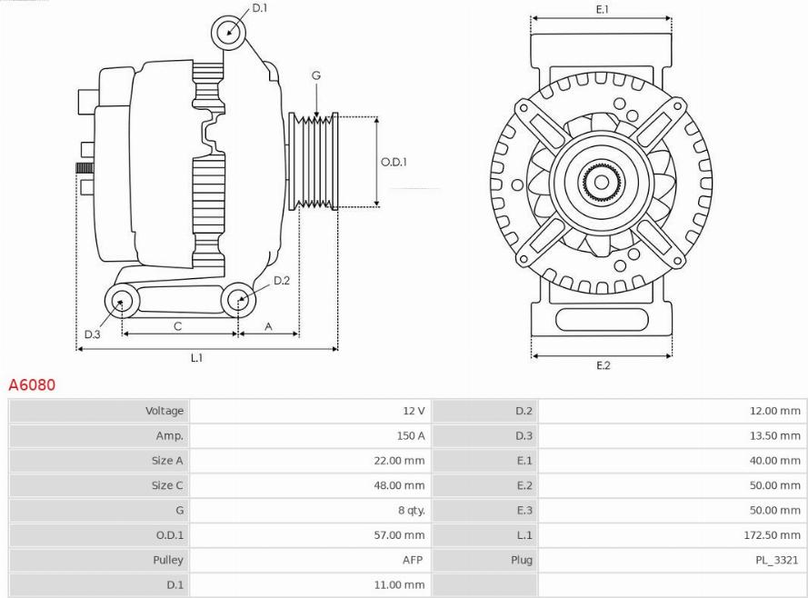 AS-PL A6080 - Alternador www.parts5.com