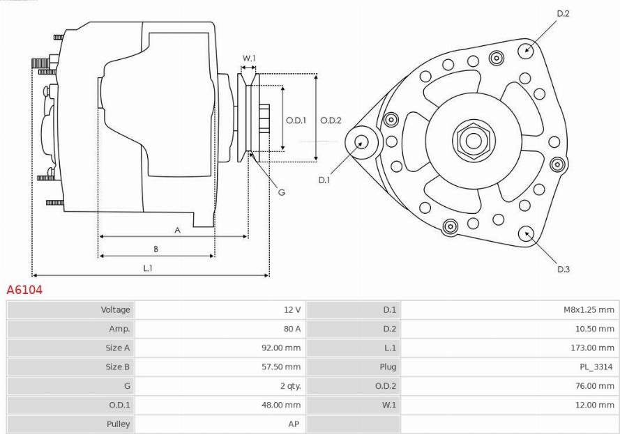 AS-PL A6104 - Generator www.parts5.com