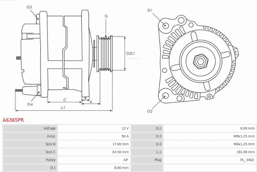 AS-PL A6365PR - Alternator www.parts5.com