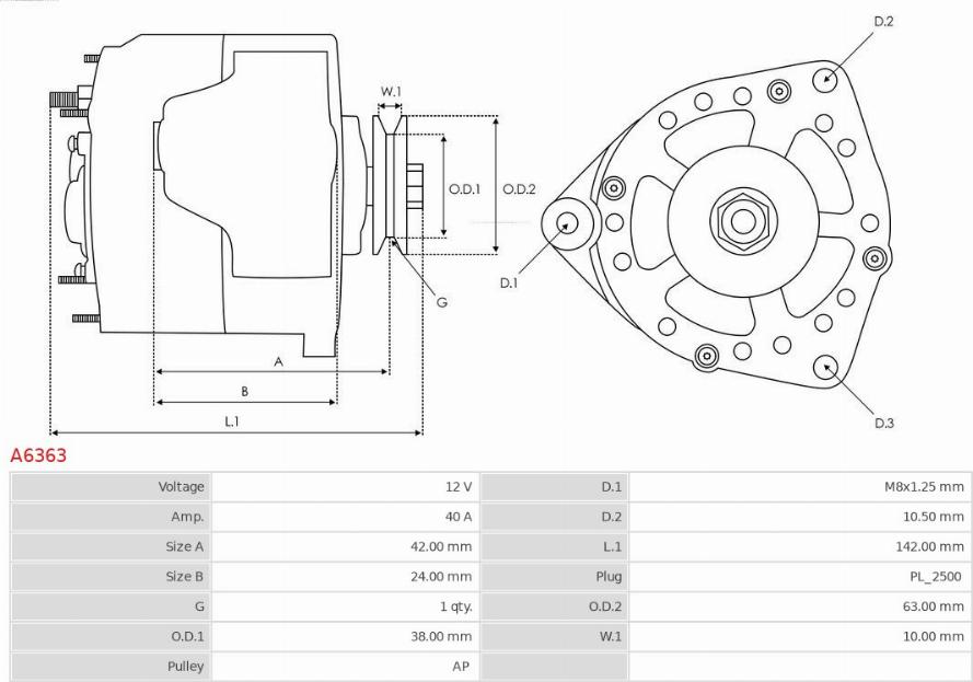 AS-PL A6363 - Alternator www.parts5.com