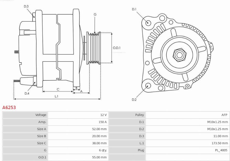 AS-PL A6253 - Alternator www.parts5.com