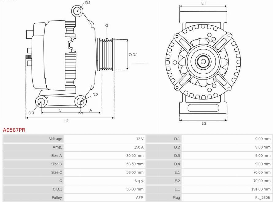 AS-PL A0567PR - Generator / Alternator www.parts5.com