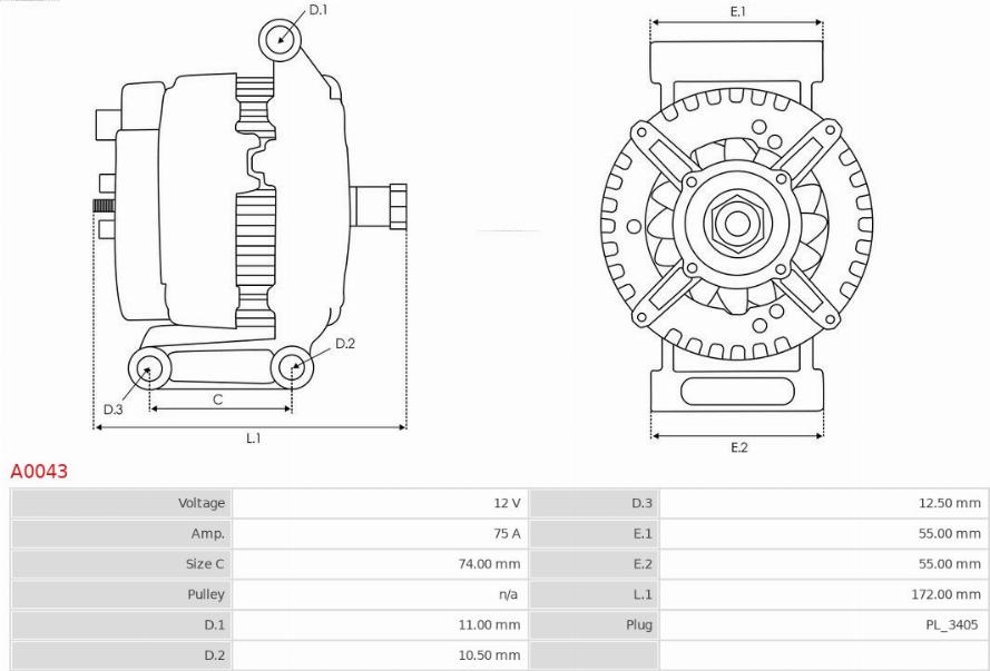 AS-PL A0043 - Generator / Alternator www.parts5.com