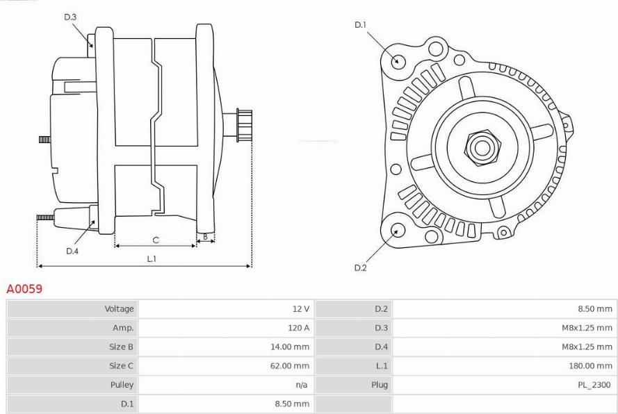 AS-PL A0059 - Alternator www.parts5.com