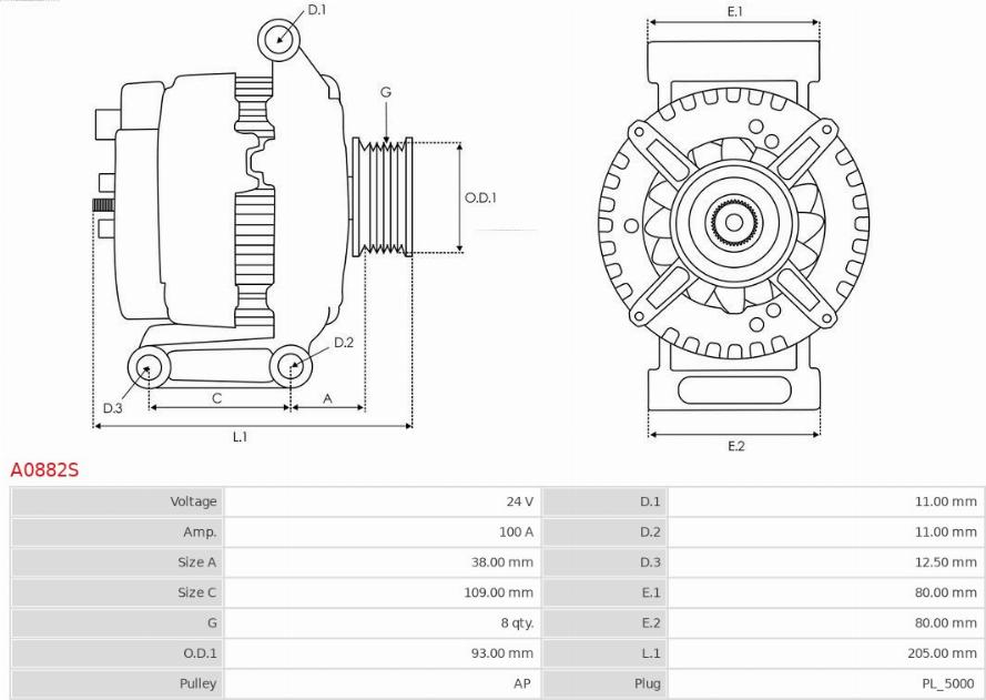 AS-PL A0882S - Generátor www.parts5.com