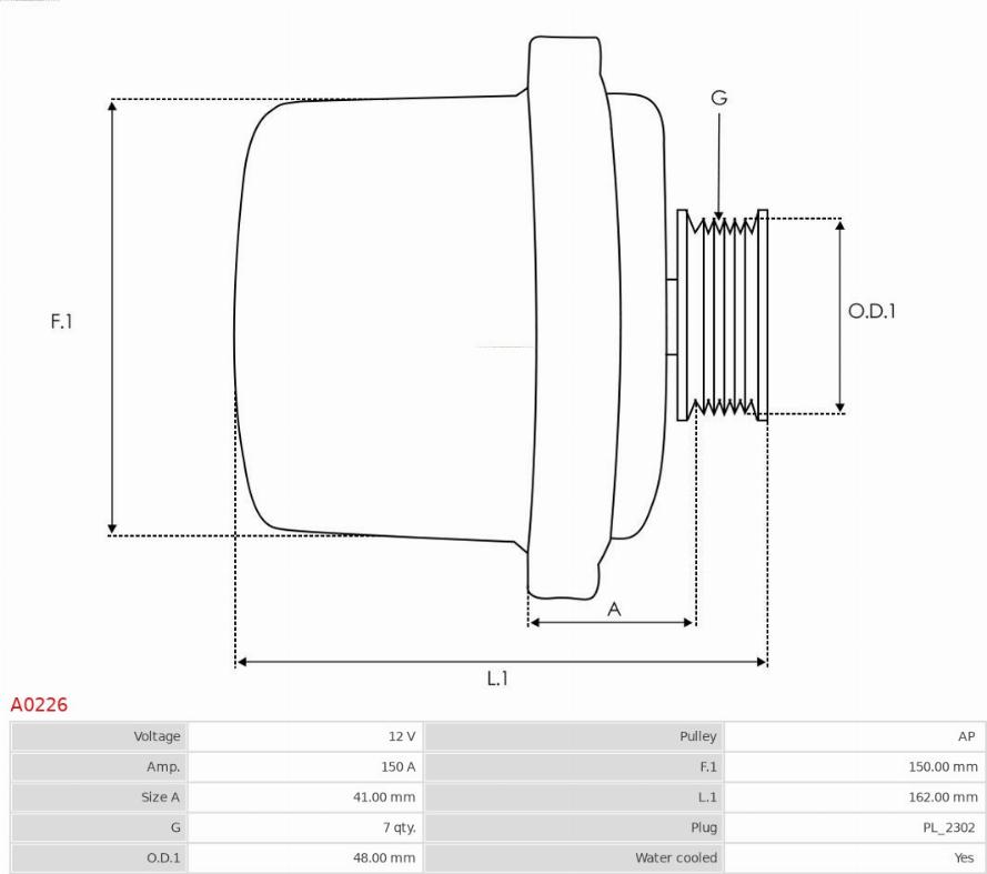 AS-PL A0226 - Генератор www.parts5.com