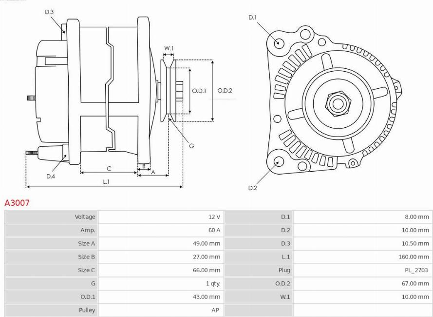 AS-PL A3007 - Generaator www.parts5.com