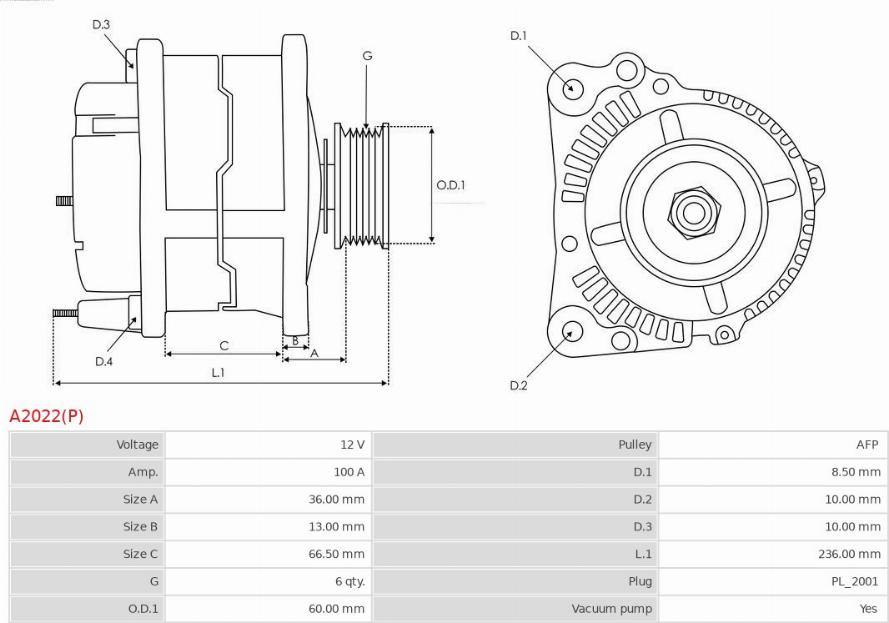 AS-PL A2022(P) - Generator / Alternator www.parts5.com