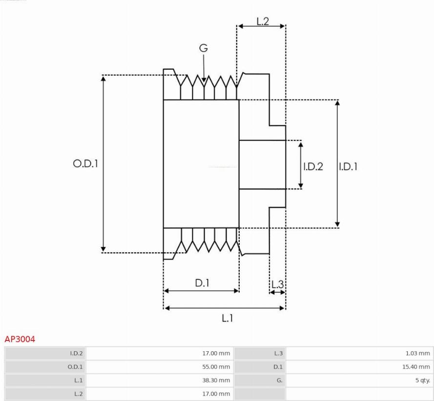 AS-PL AP3004 - Alternatör kasnağı www.parts5.com