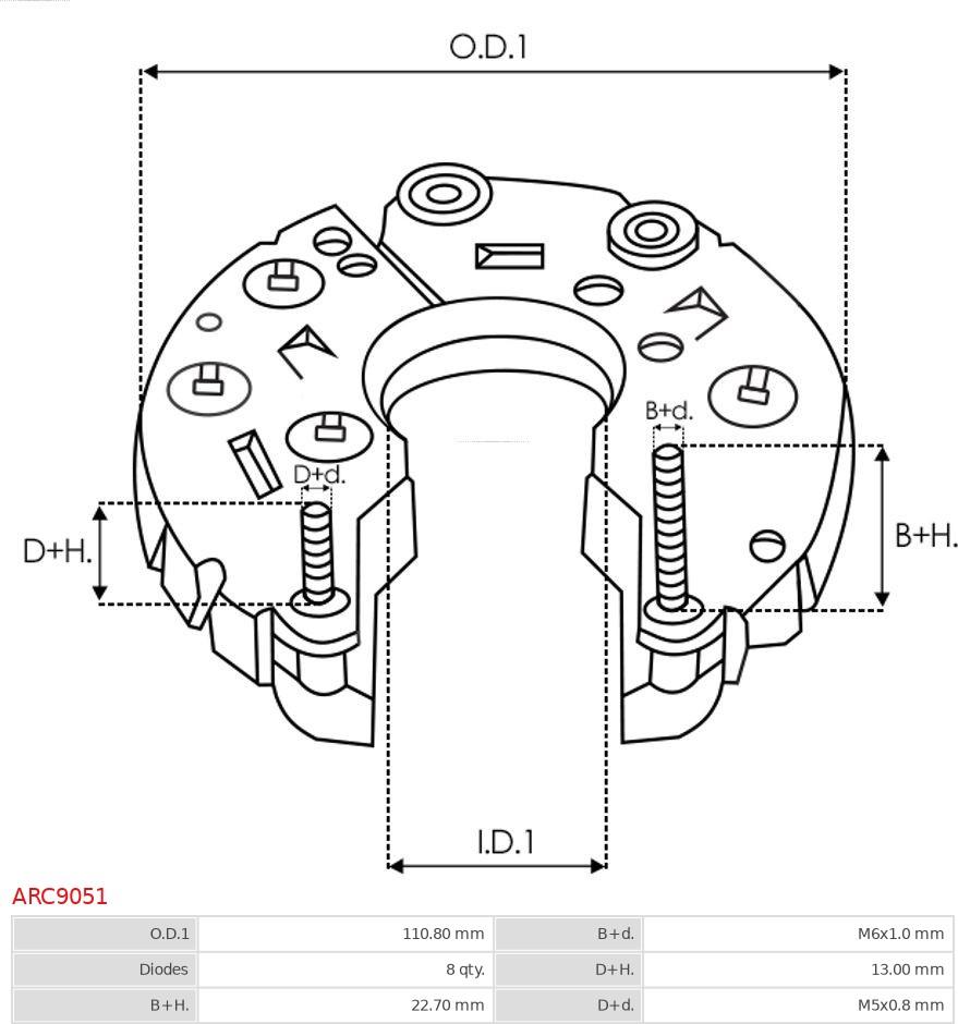 AS-PL ARC9051 - Rectificador, alternador www.parts5.com