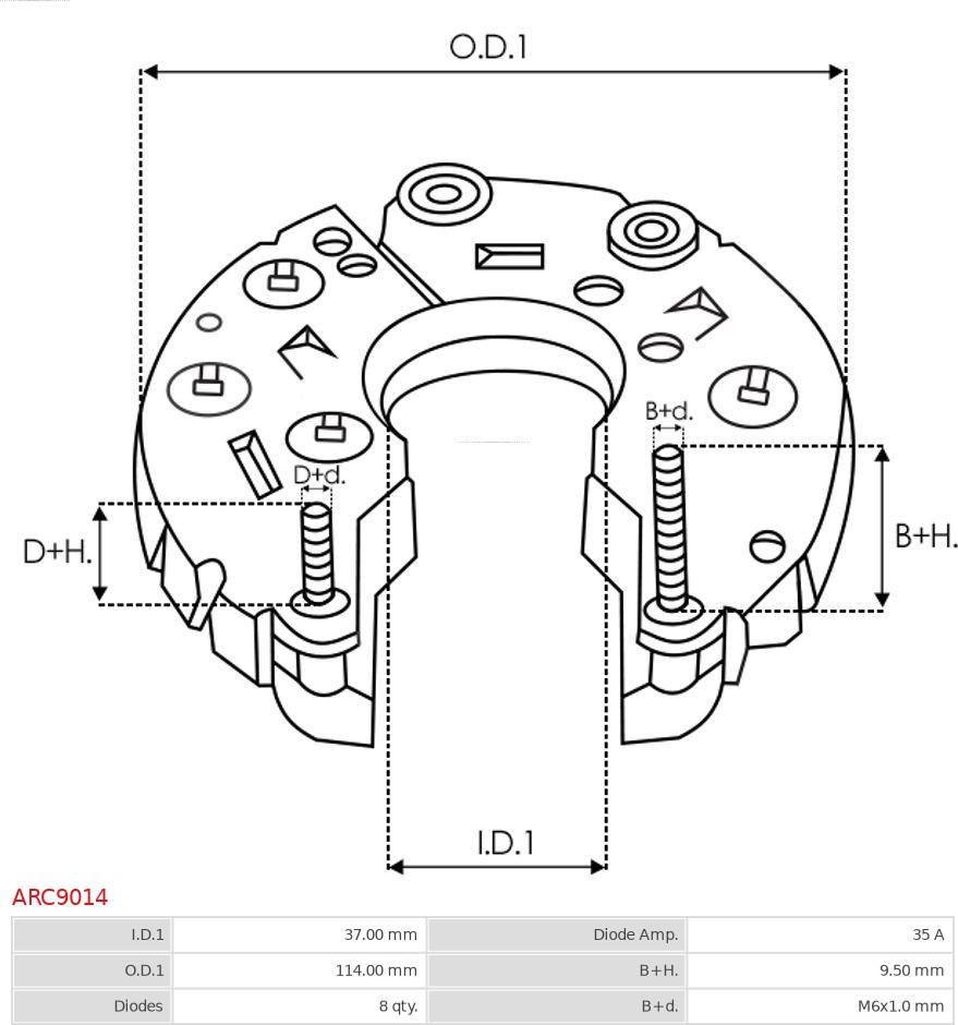 AS-PL ARC9014 - Držalo, pogonska prirobnica generatorja www.parts5.com