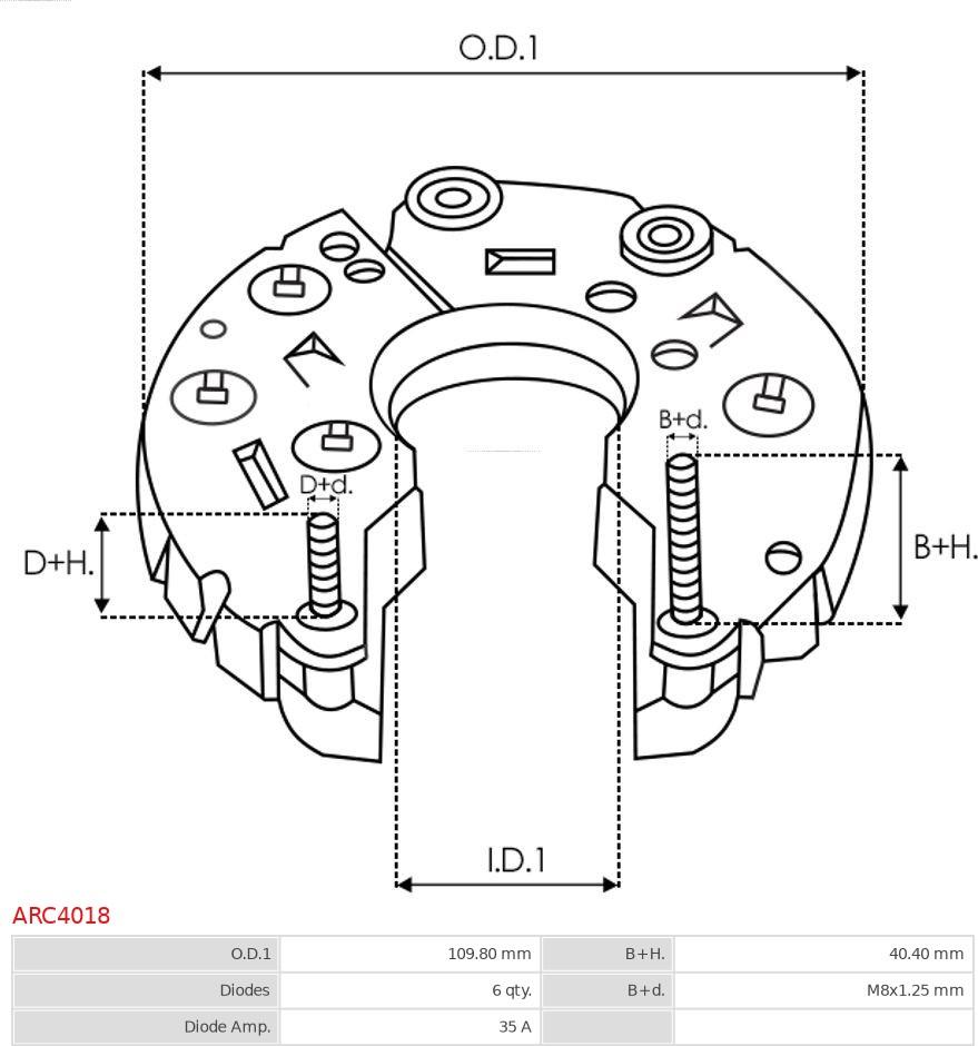 AS-PL ARC4018 - Rectifier, alternator www.parts5.com