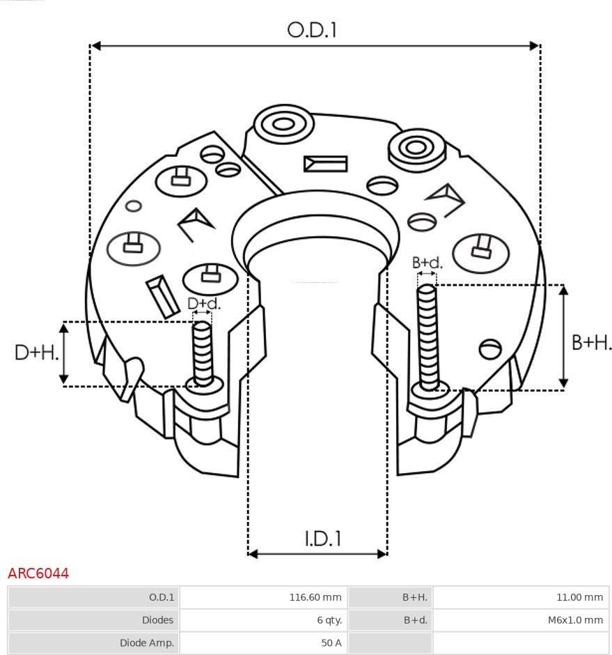 AS-PL ARC6044 - Usměrňovač, generátor www.parts5.com