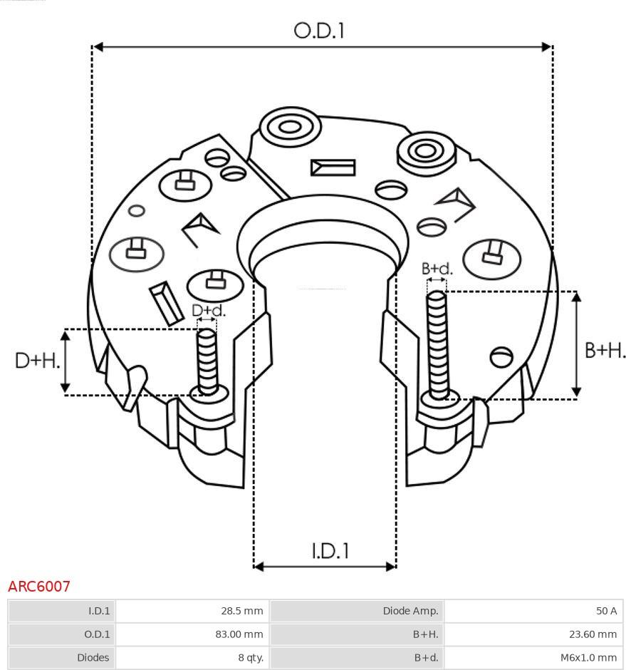 AS-PL ARC6007 - Rectifier, alternator www.parts5.com