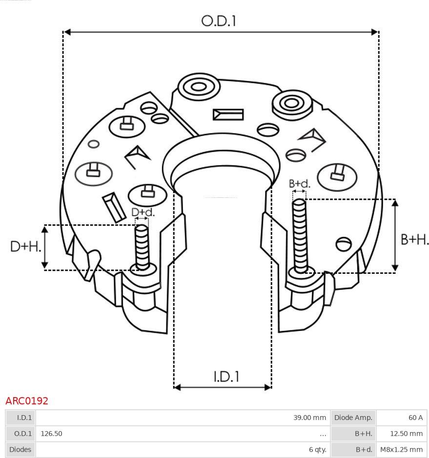 AS-PL ARC0192 - Rectifier, alternator www.parts5.com