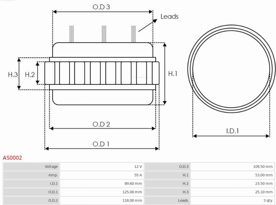 AS-PL AS0002 - Stator, alternator www.parts5.com