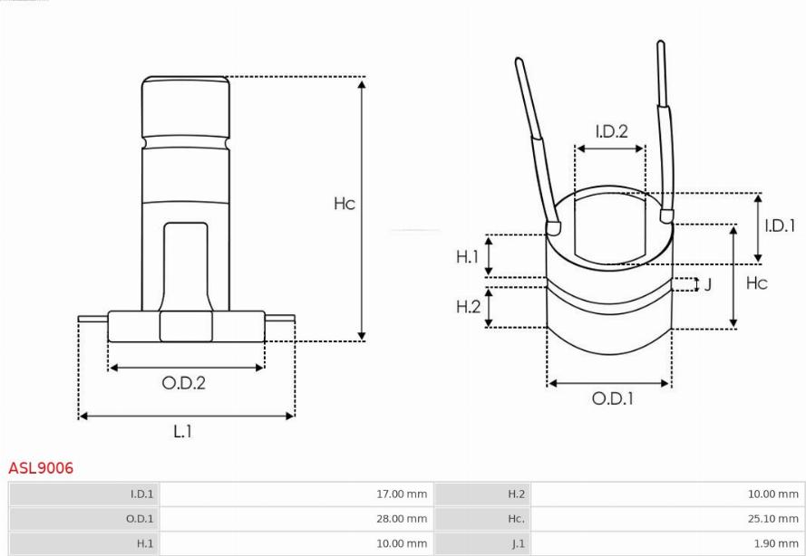 AS-PL ASL9006 - Kopógyűrű, generátor www.parts5.com