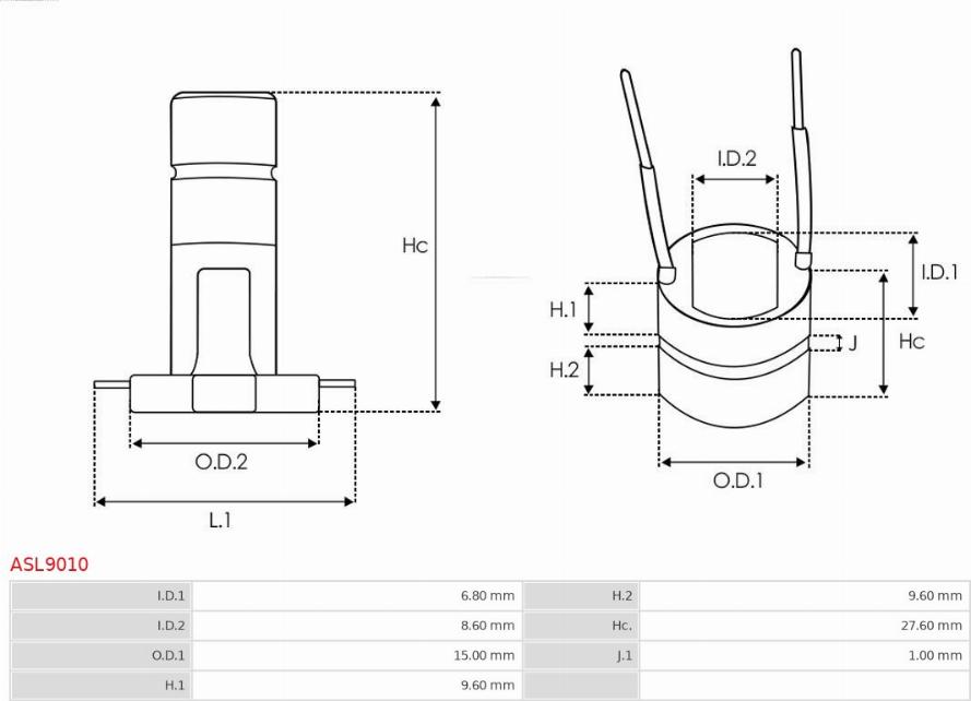 AS-PL ASL9010 - Slip Ring, alternator www.parts5.com