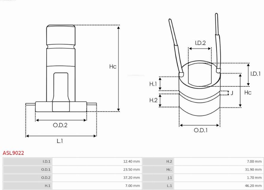 AS-PL ASL9022 - Slip Ring, alternator www.parts5.com