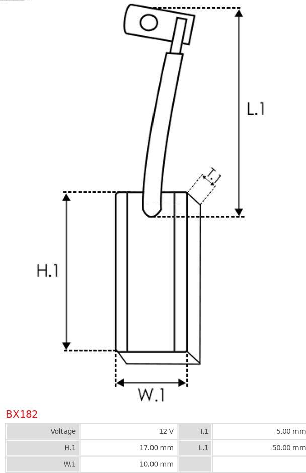 AS-PL BX182 - Escobilla de carbón, alternador www.parts5.com