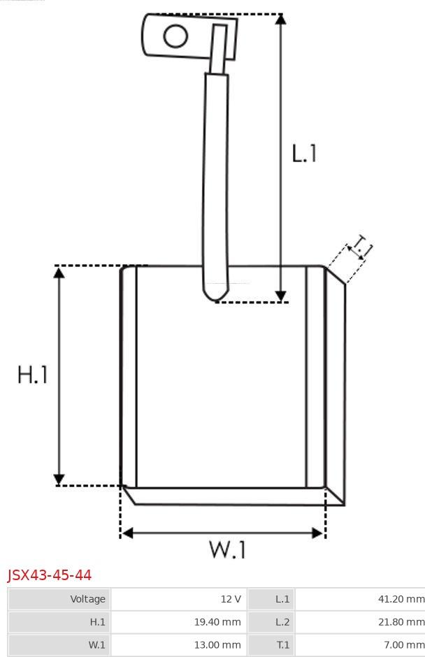 AS-PL JSX43-45-44 - Süsinikuhari, starter www.parts5.com