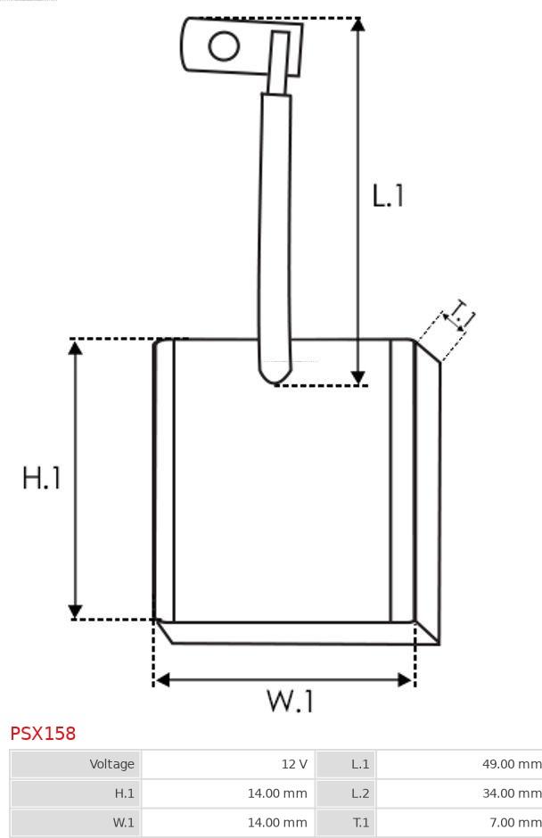 AS-PL PSX158 - Угольная щетка, стартер www.parts5.com