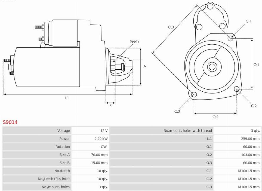 AS-PL S9014 - Starter www.parts5.com