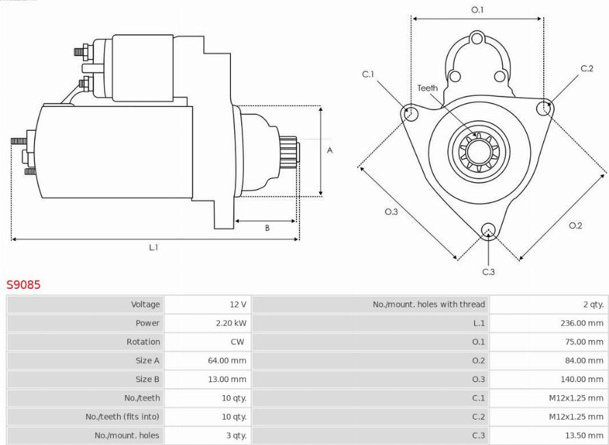 AS-PL S9085 - Starter www.parts5.com