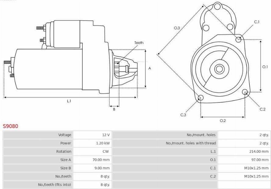 AS-PL S9080 - Starter www.parts5.com