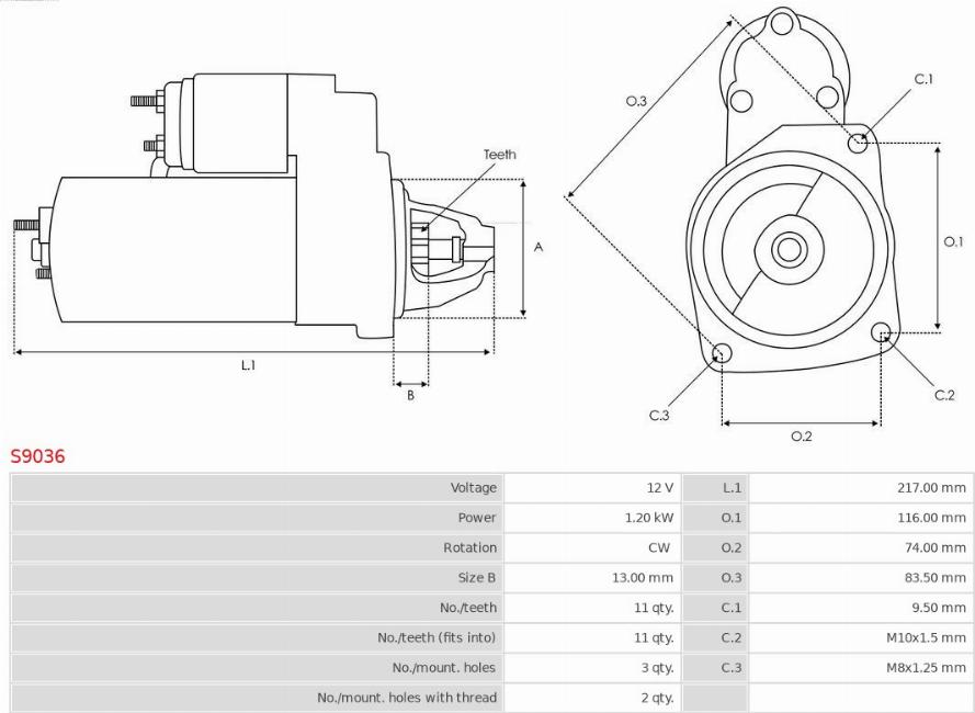 AS-PL S9036 - Önindító www.parts5.com