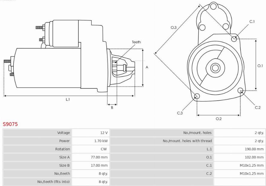 AS-PL S9075 - Starter www.parts5.com