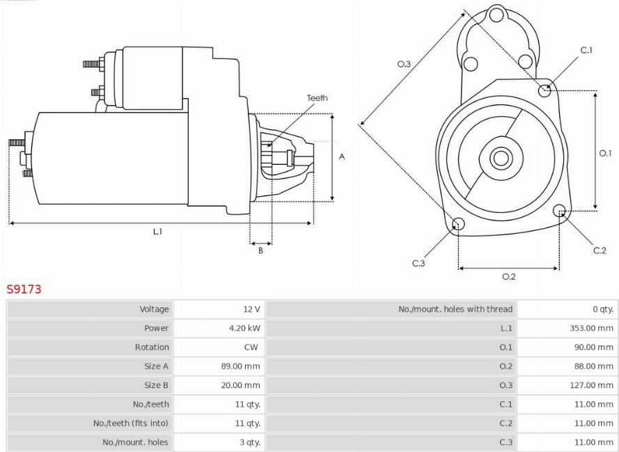 AS-PL S9173 - Motor de arranque www.parts5.com